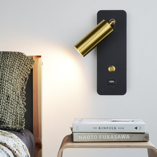 LED Bedside Wall Light with USB Charging and Switch